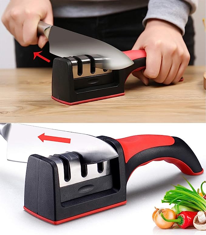 Manual 3 Stage Knife Sharpener Tool for Kitchen Knives