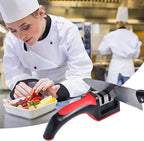 Knife Sharpener, With Fruit And Meat Knife Peele, Three-piece Knife Sharpener Set