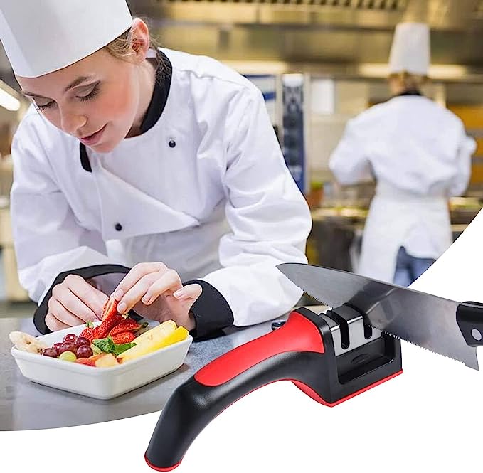Knife Sharpener, With Fruit And Meat Knife Peele, Three-piece Knife Sharpener Set