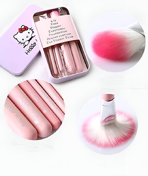 Kitty Style Brushes, Makeup,  7 Piece Makeup Brush Kit with Synthetic Bristles