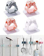 Wall Mounted Mop Holder Self Adhesive Non Slip Waterproof Organizer