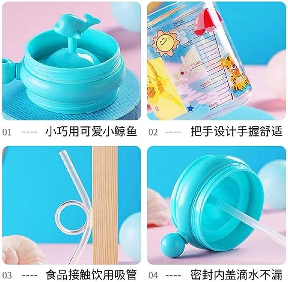 Baby Whale Straw Water Bottle, Kids Drinking Cup