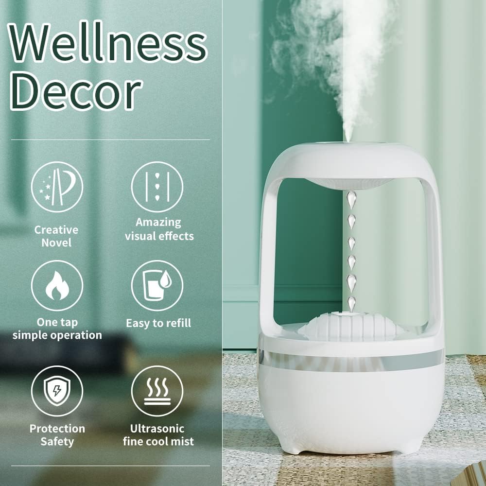 Air Humidifier, Anti Gravity Water Drop and Aromatherapy Diffuser for Desk