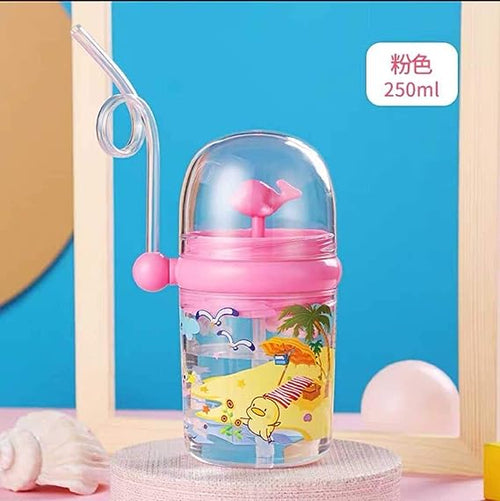 Baby Whale Straw Water Bottle, Kids Drinking Cup