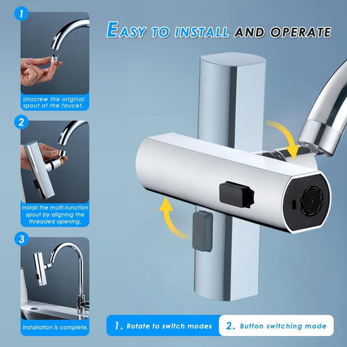 Kitchen Faucet Filter, Aerator with Dual Spray and Brass Connector
