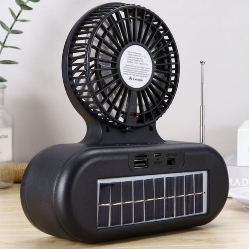 Solar Fan, Bluetooth Speaker with Flashlight Portable Outdoor Wireless Device