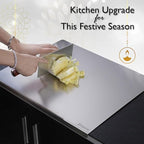 Cutting Board, Stainless Steel, Non Slip Chopping Board Medium Size