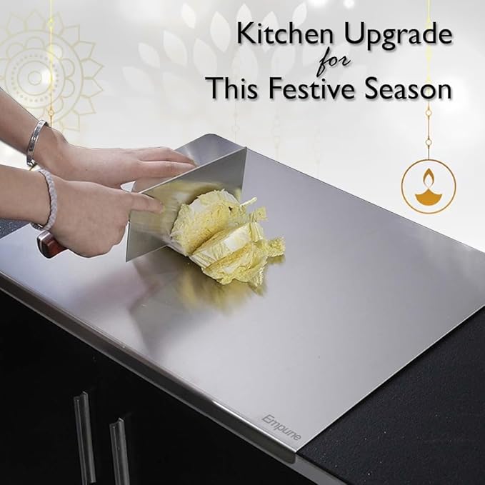 Cutting Board, Stainless Steel, Non Slip Chopping Board Medium Size