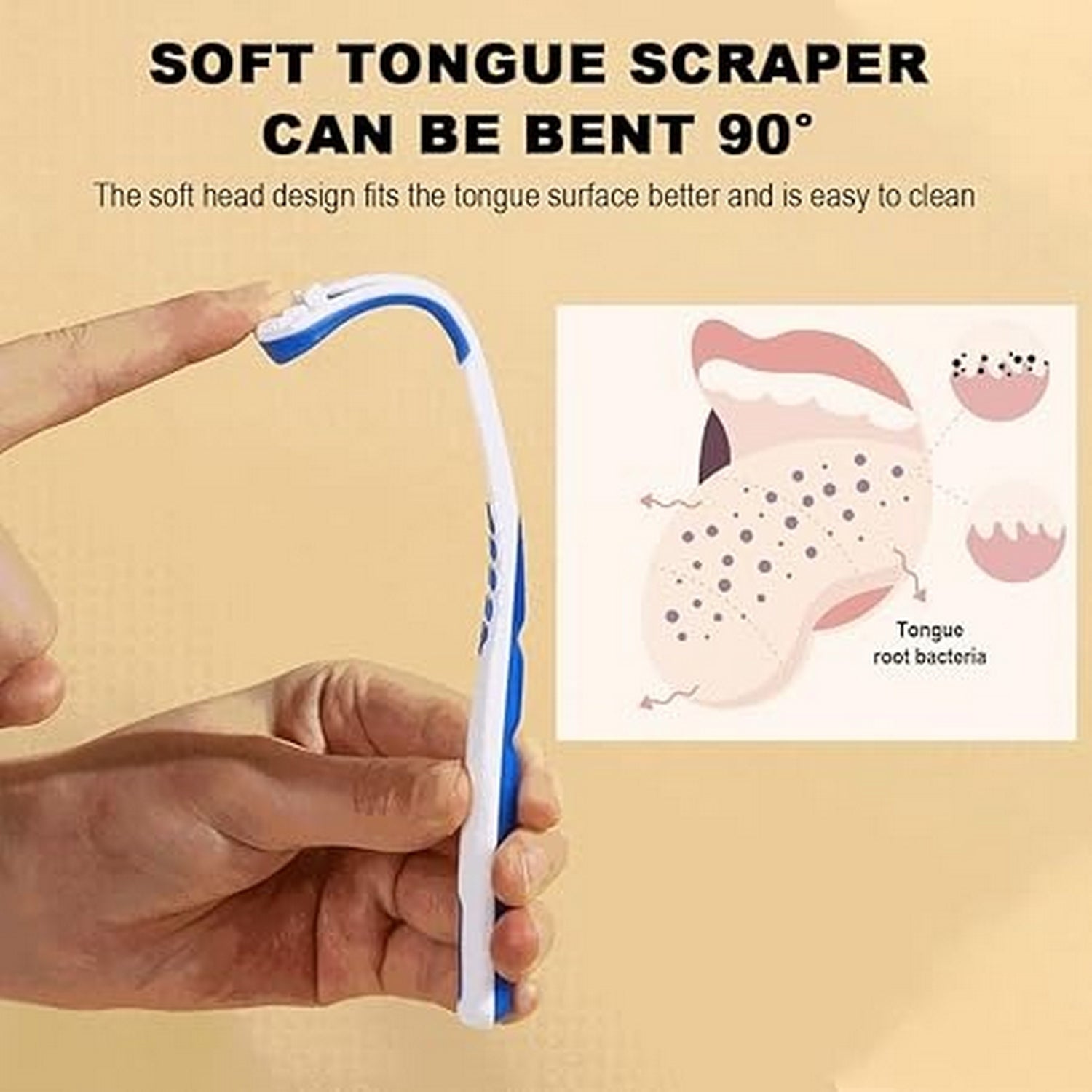 Reusable Tongue Cleaner Double Sided Tongue Scraper for Oral Hygiene
