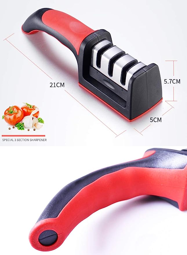 Knife Sharpener, With Fruit And Meat Knife Peele, Three-piece Knife Sharpener Set
