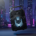 Cyber-Pulse Bluetooth Speaker with Aura LED Lighting