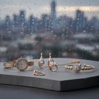 Midnight Elegance Rose Gold Jewelry Set