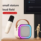 K12 Portable Bluetooth Speaker with Wireless Mic, RGB LED Lights, High Bass Rechargeable