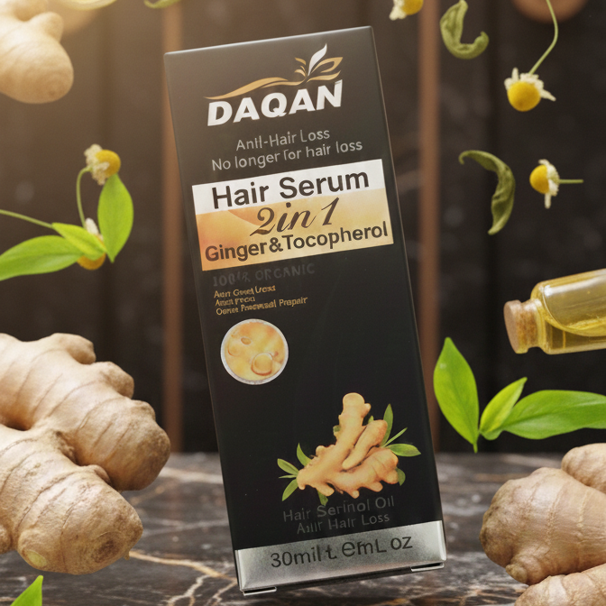 DAQAN 2-in-1 Ginger & Tocopherol Hair Serum: Anti-Hair Loss and Deep Repair Treatment