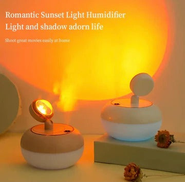 Sunset Night Light 2 In 1 Lamp & Air Humidifier, Portable Color Changing Atmosphere Light