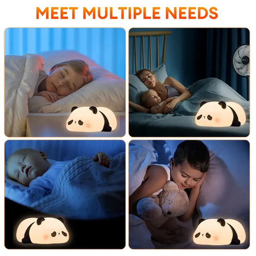 Cute Panda Silicone Night Light – Soft LED Bedside Lamp