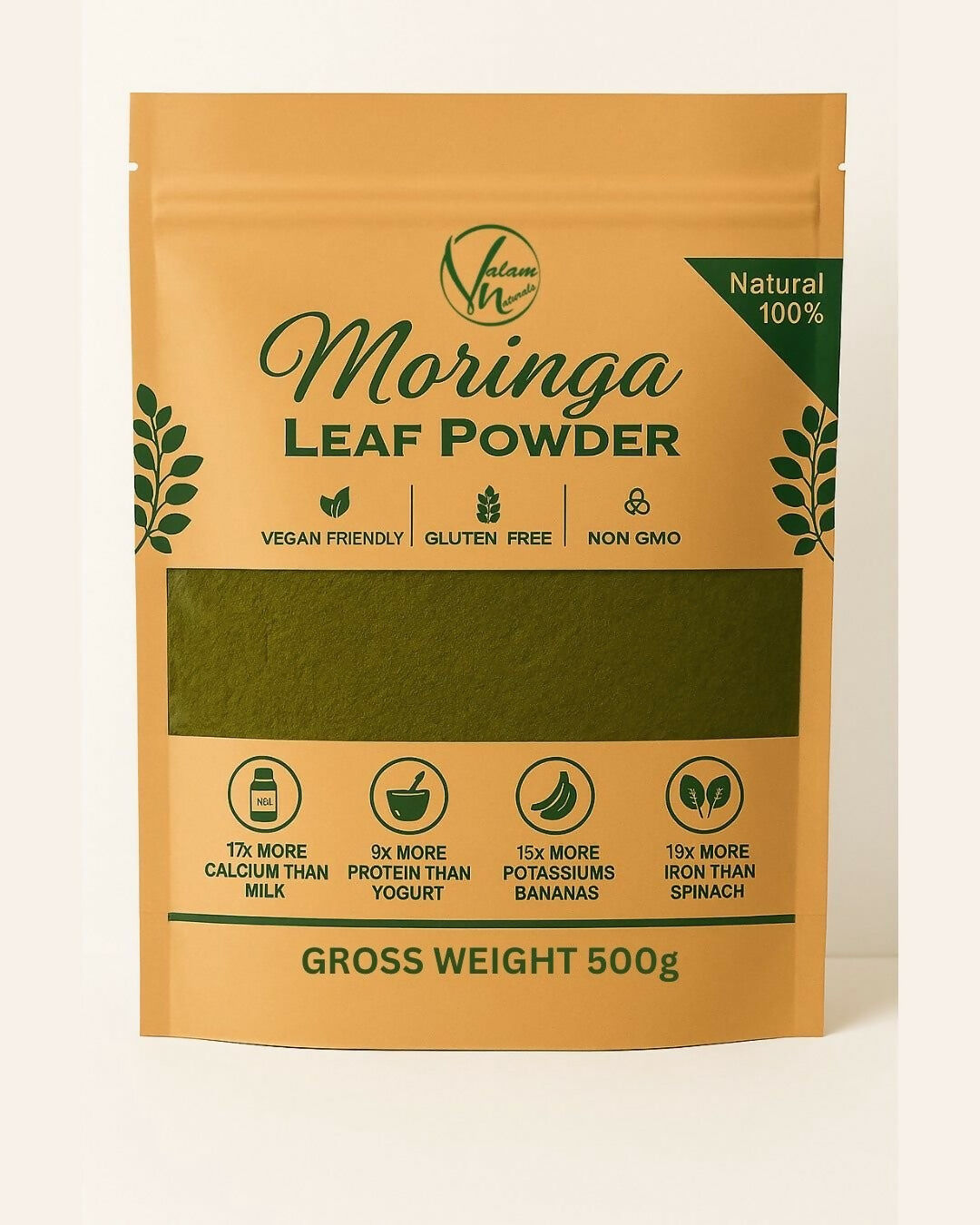 Organic Moringa Leaf Powder | Natural Superfood For Weight Loss, Immunity Boost, Energy Support & Height Growth | Refined Herbal Supplement (250g)