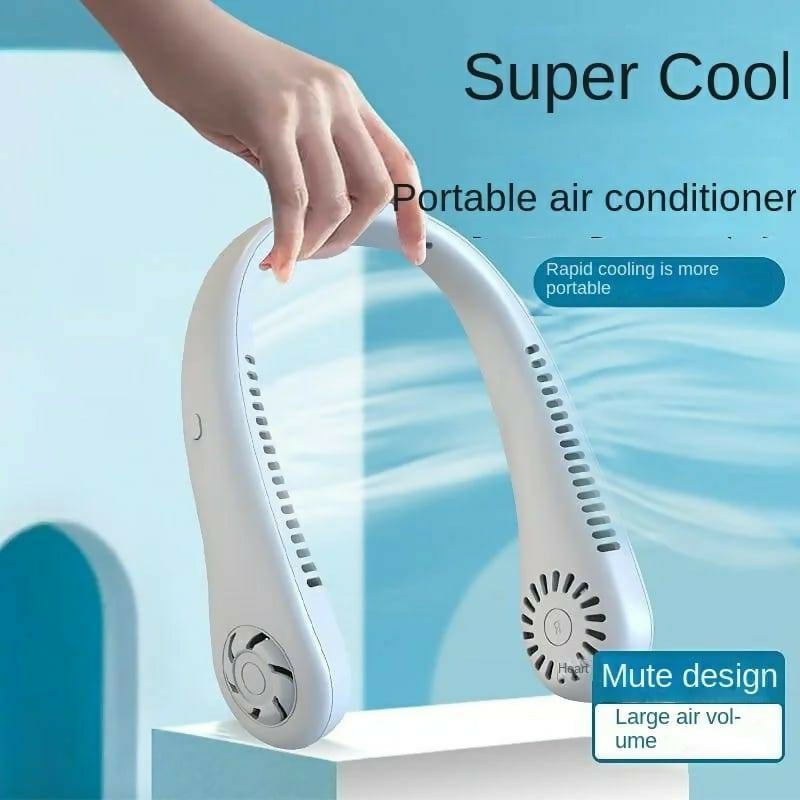 Portable Bladeless Neck Cooler – Hands-Free 360° Airflow USB Rechargeable Neck Fan for Indoor & Outdoor Use ~ 1200