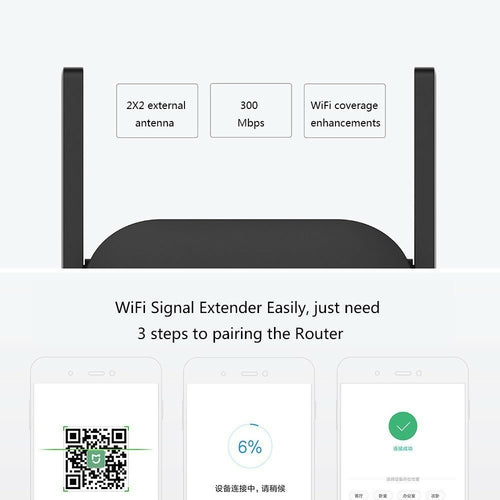 Original Xiaomi Mi Wifi Repeater Pro 300m - Wireless Signal Booster With Dual External Antenna For Expanded Network Coverage