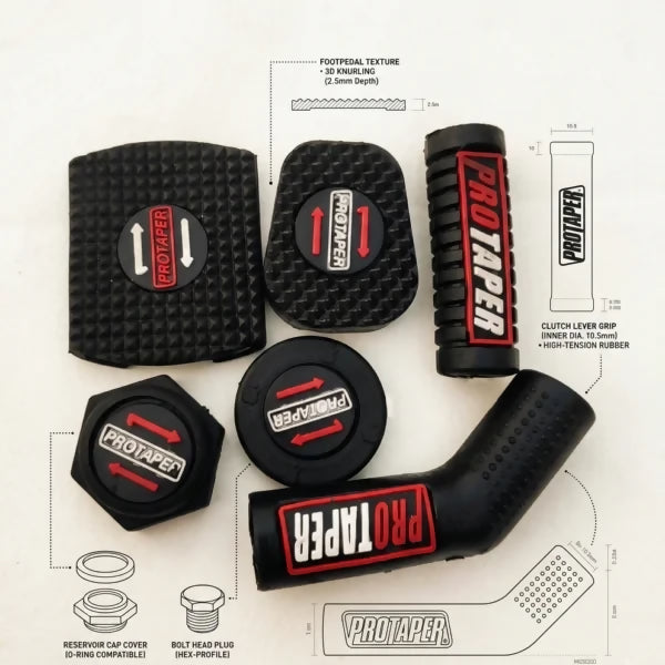 6 Piece Rubber Set for 70cc & CG 125 Motorcycles – Chain Cover, Handle Nut, Kick, Brake & Gear Lever Rubbers – Random Colors