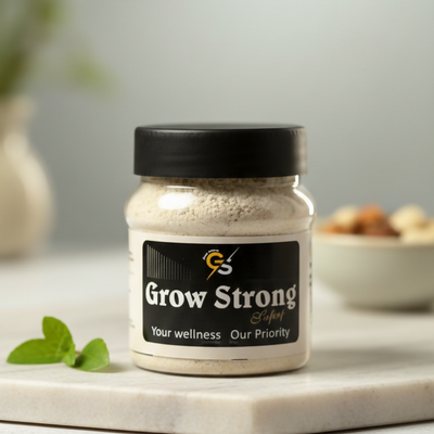 Grow Strong Wellness Supplement Jar With Secure Lid