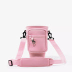 40oz Tumbler Bag with Phone Pocket – Insulated Cup Holder Carrying Bag with Adjustable Strap, Pink
