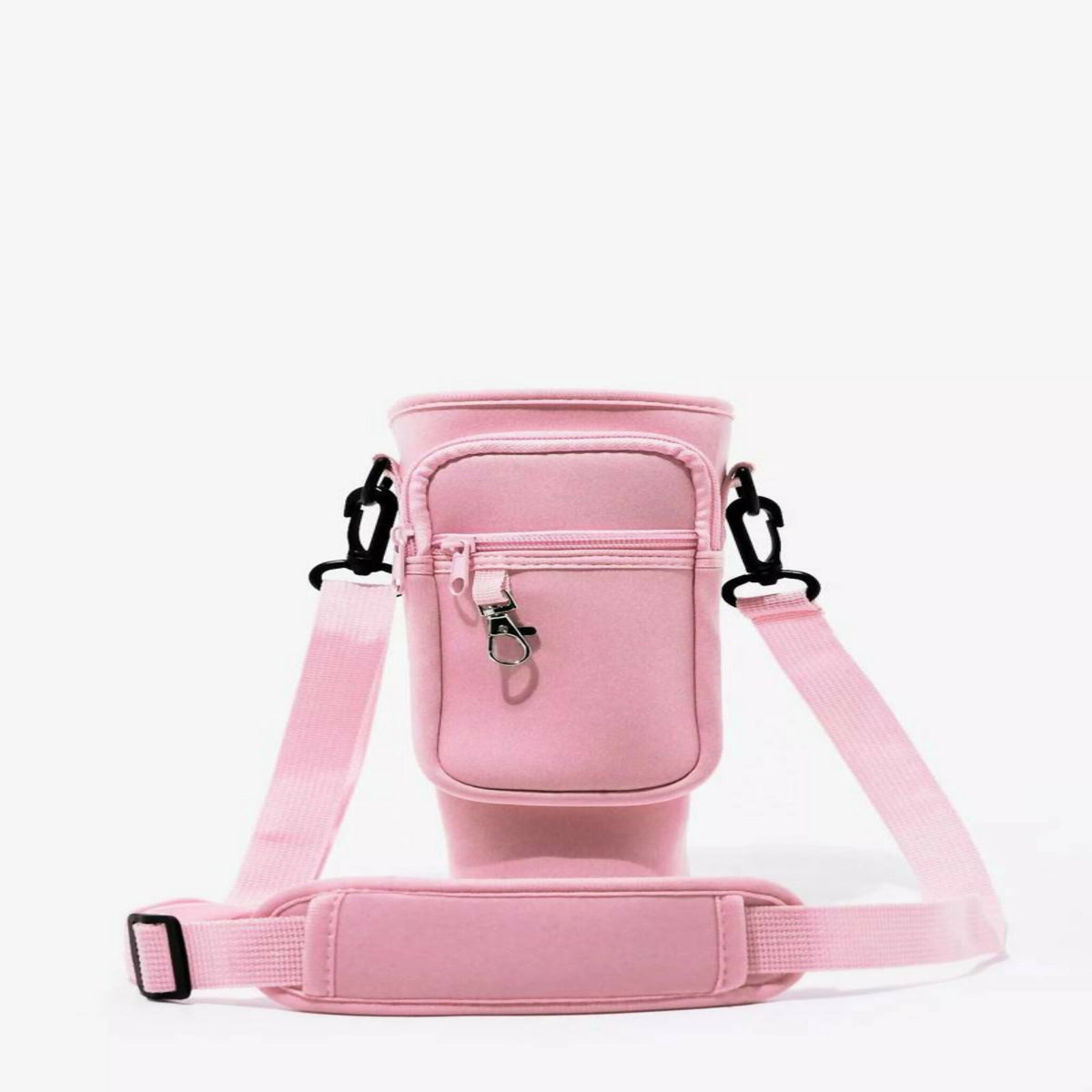 40oz Tumbler Bag with Phone Pocket – Insulated Cup Holder Carrying Bag with Adjustable Strap, Pink