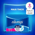 Always 9Pcs cotton sanitary Pads _ soft , comfortable & Reliable Protection | Pack of 1