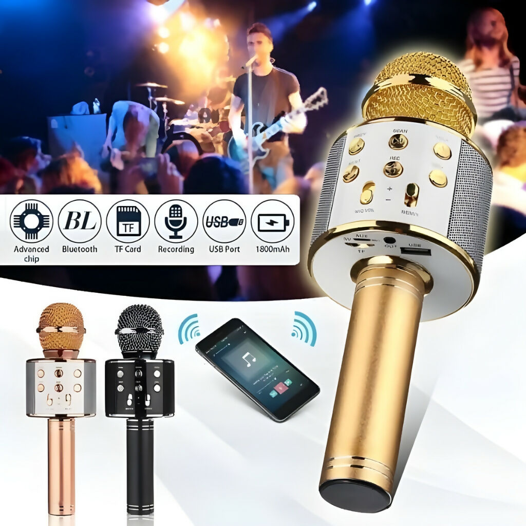Bluetooth Karaoke Microphone & Wireless Speaker, for Parties