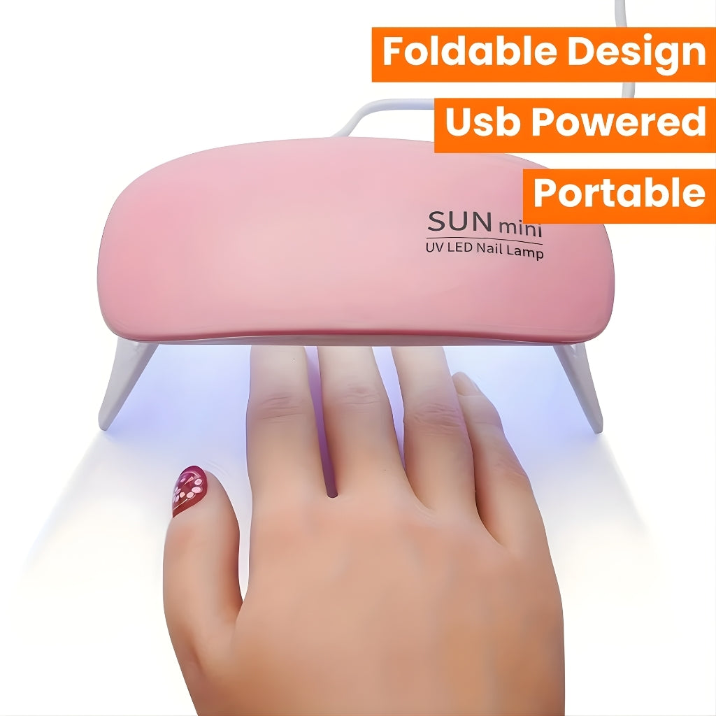 6W Mini UV LED Nail Lamp with Timer, Portable Nail Dryer
