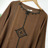 Brown Embroidered