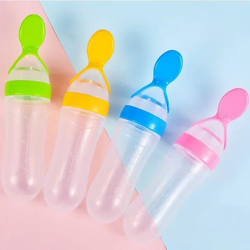 Baby Feeding Bottle With Spoon, Mess Free Feeder