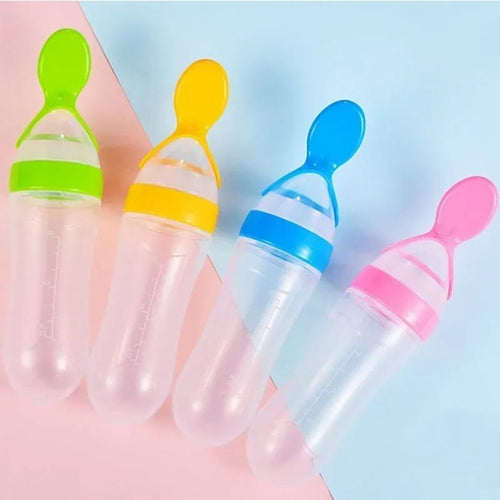 Baby Feeding Bottle With Spoon, Mess Free Feeder