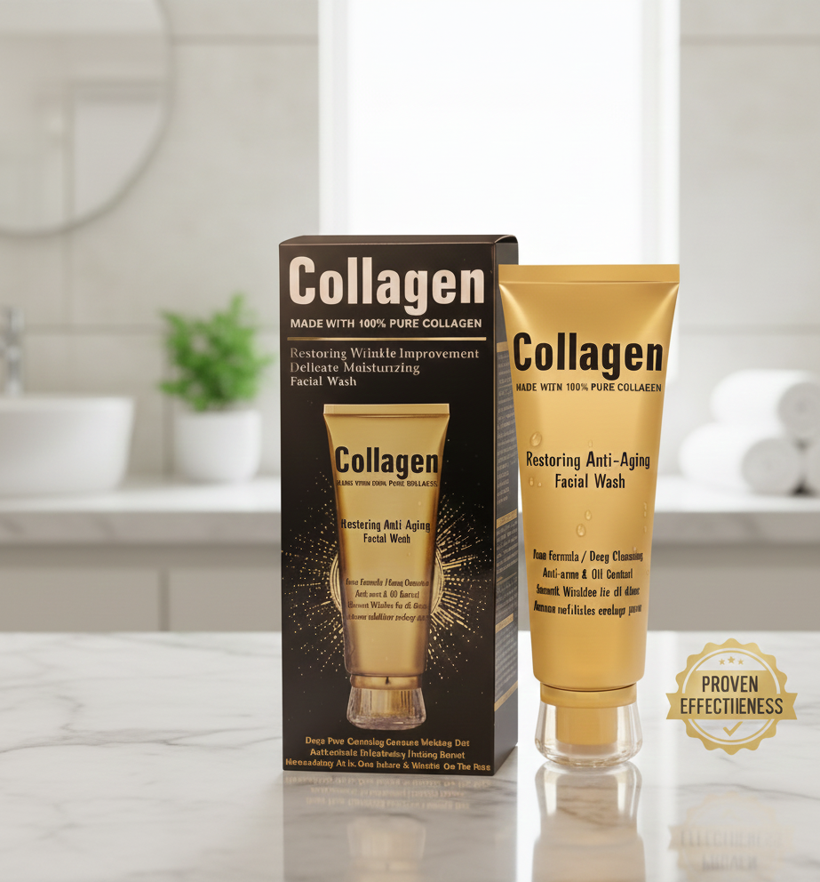 Collagen Restoring Anti-Aging Facial Wash - Deep Cleansing, Wrinkle Improvement, Oil Control & Delicate Moisturizing (120ml)