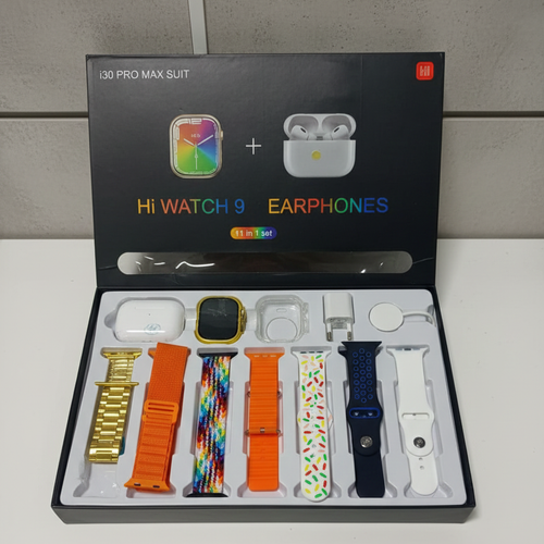 i30 Pro Max Smart Watch Series 9, 11-in-1 Premium Smartwatch Bundle