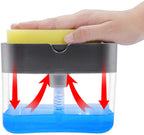 2-In-1 Soap Pump Dispenser With Sponge Holder For Kitchen Sink