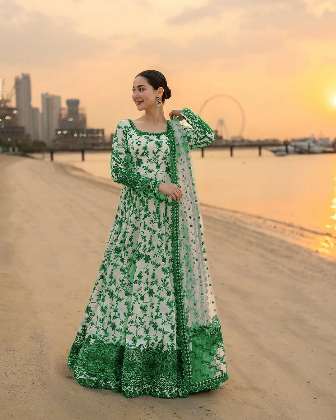 Most Trending Hania Amir Printed Maxi Now Available Independence Day Colour 🇵🇰🇵🇰