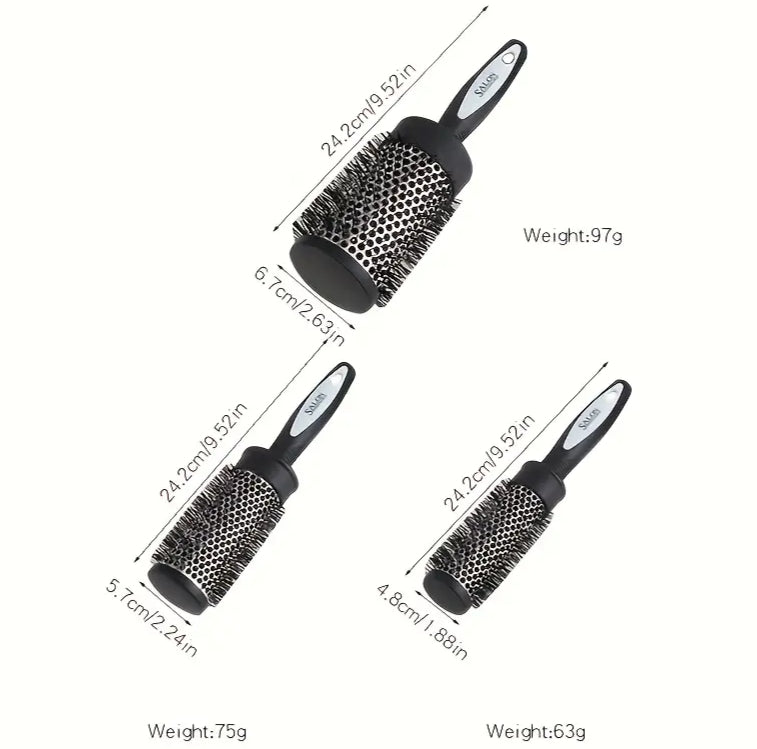 Brush, Ceramic Ion Thermal Round, for Styling Curling and Straightening