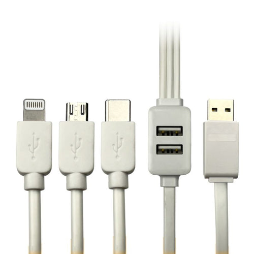 Vizo 5-in-1 Fast Data Cable, Multi Connector Fast Charging and Data Transfer Cable