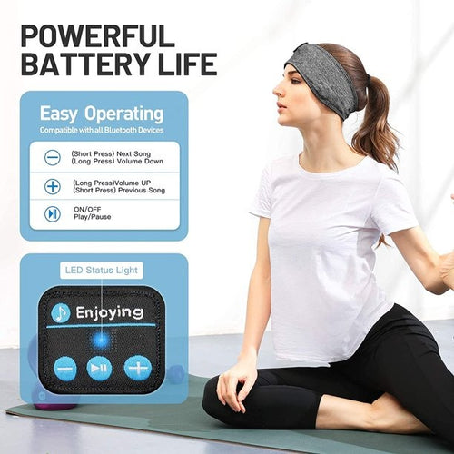 Sports And Sleep Bluetooth Headband With Built-In Wireless Headphones