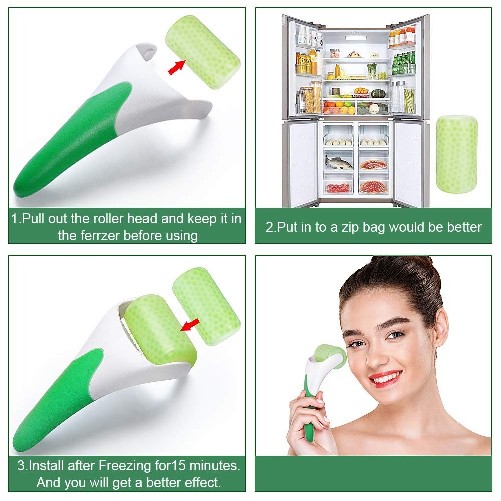 Ice Roller for Face & Eye Puffiness Relief, Cold Gel Ice Face Roller Massager - Ice Roller Cool Roller For Face Eye Body Facial Shaping Anti Wrinkle Ice Roller Massager Smooth Skin ( Random Color )