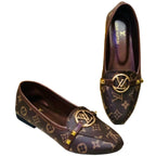 Women's Monogram Loafers, Brown Signature Canvas, Premium Luxury Footwear