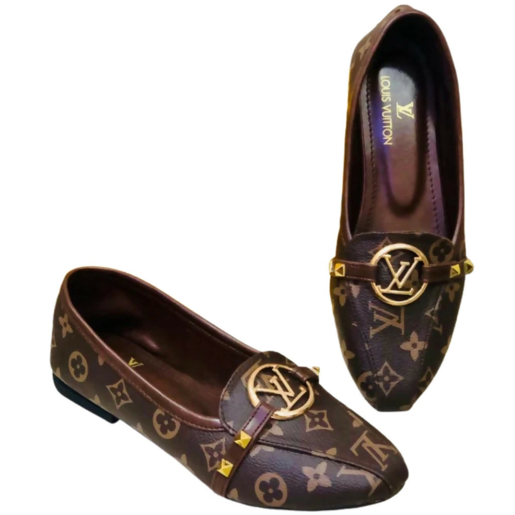 Women's Monogram Loafers, Brown Signature Canvas, Premium Luxury Footwear