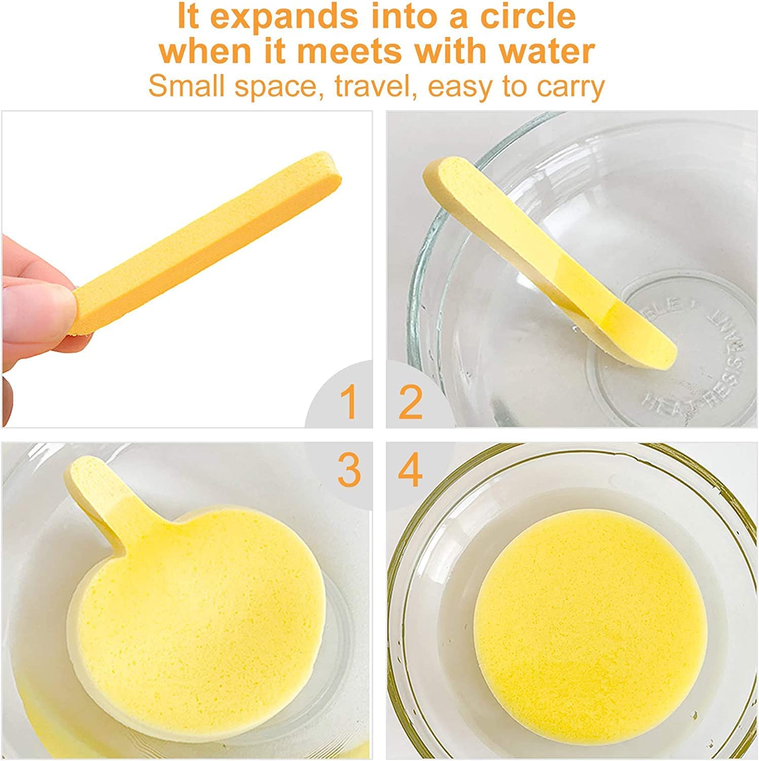 Face Cleansing Sponge Pads Soft Exfoliating Makeup Sponges - 12 Pcs