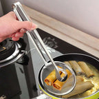 Frying Tong Strainer Spoon, Stainless Steel, Multifunction Kitchen Filter Tool