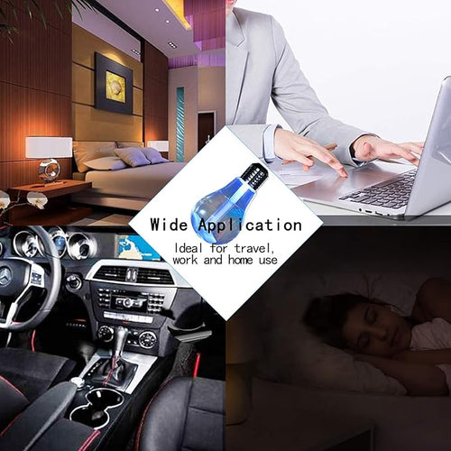 Air Humidifier, Mini USB Bulb Diffuser, with 7 Color LED Light