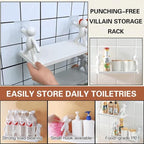Storage Rack, Self Adhesive Creative Character Shelves Bathroom