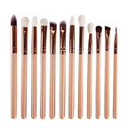15-Piece Goat Hair Makeup Brush Set with Case