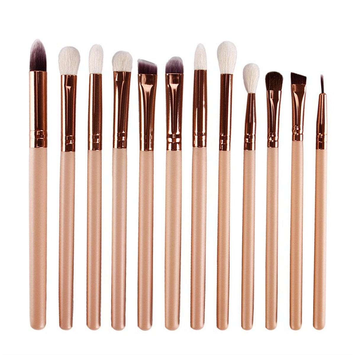 15-Piece Goat Hair Makeup Brush Set with Case