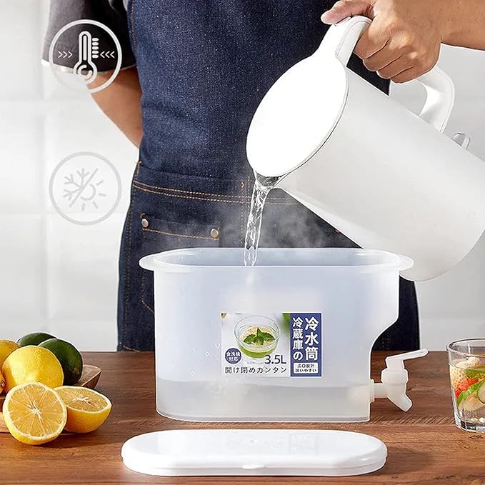Water Storage Container, Fridge Beverage Dispenser with Tap Food Grade
